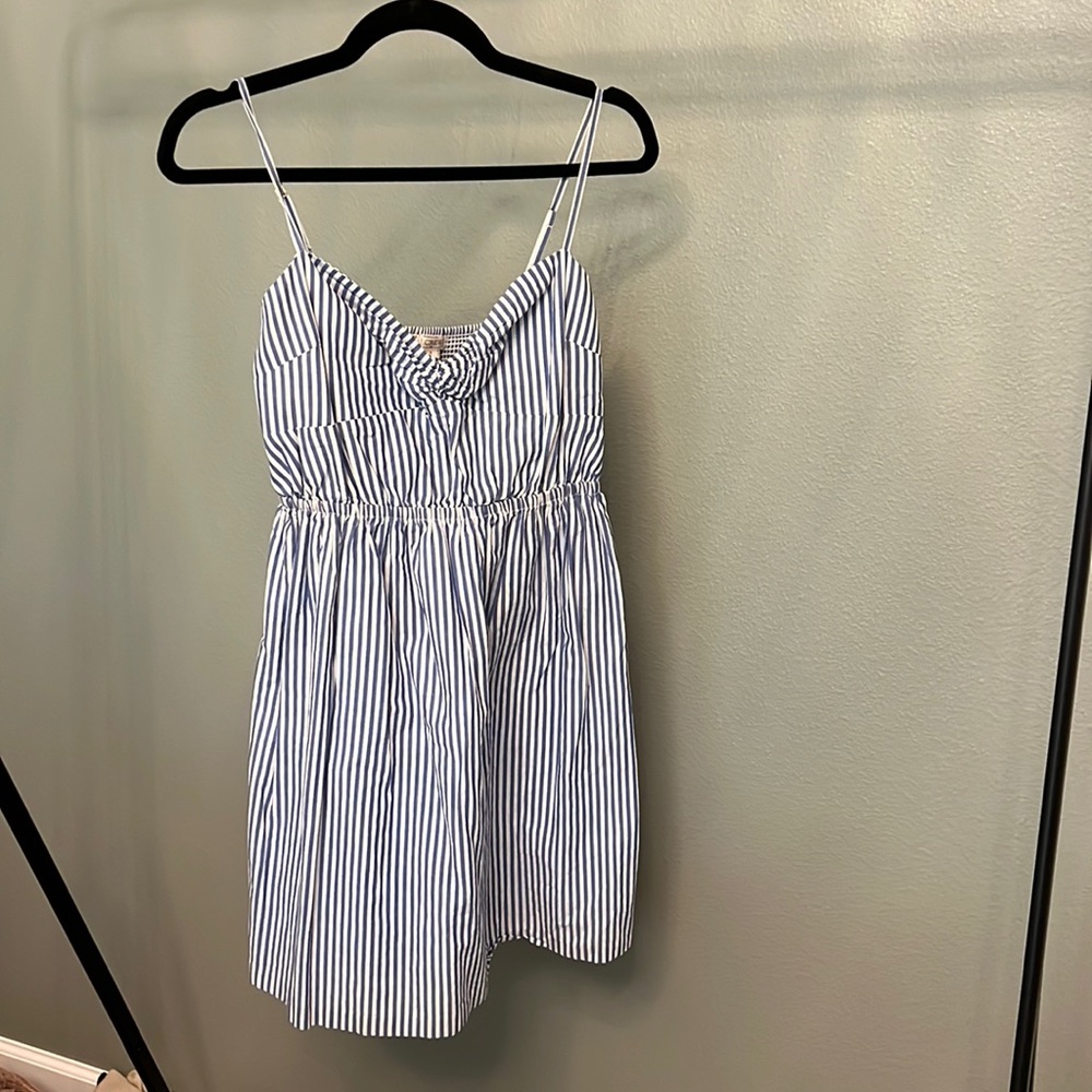 J. Crew striped white and blue dress